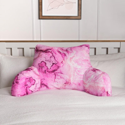 Ohs Marble Cushion Filled Plump Padded Lumbar Support Bed Chair Reading, Blush
