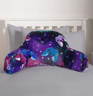 OHS Gaming Cushion Bed Pillow Reading Gamer Support Arms Lumbar ChairPurple from B&Q