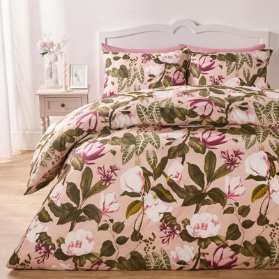 OHS Floral Duvet Cover Quilt Bedding Set Reversible PillowcaseBlushKing