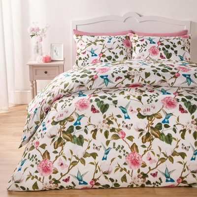 OHS Spring Duvet Cover Set Reversible Bedding Quilt PillowcaseWhiteDouble