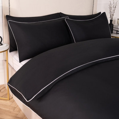 OHS Luxury Duvet Cover Set Piped Edge Soft Quilt Pillowcase BeddingKing from B&Q