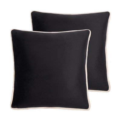 OHS 2 Pack Matte Velvet Piped Cushion CoversMono45 X 45Cm from B&Q
