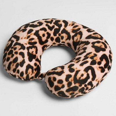 OHS Neck Pillow Travel Support U Shape Soft Head Rest CushionLeopard from B&Q