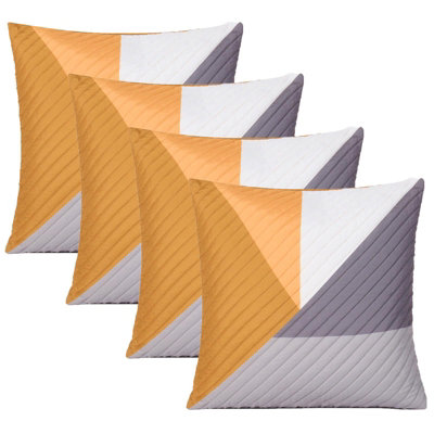 OHS 4 Pack Geometric Pinsonic Cushion CoversOchre45 X 45Cm from B&Q