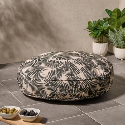 OHS Large Outdoor Cushion Round Decor Garden FilledMono Leaf from B&Q