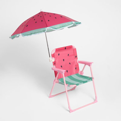 OHS Watermelon Camping Chair Parasol Umbrella Set Picnic Outdoor Garden Folding Seat from B&Q