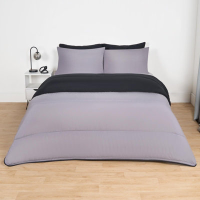 OHS Coverless 10.5 Tog Duvet & PillowcaseBlack/greyKing from B&Q