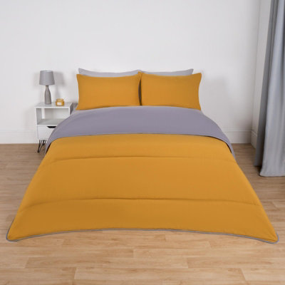 OHS Coverless 10.5 Tog Duvet & PillowcaseGrey/ochreKing from B&Q