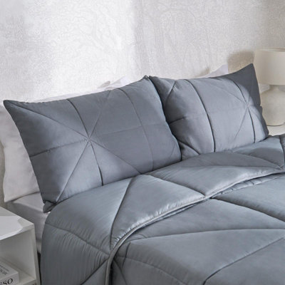 OHS Coverless Duvet Geo Quilted 7.5 Tog BeddingGreyDouble