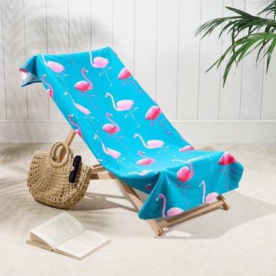 OHS Flamingo Towel Bath Quick Dry Summer Travel Microfibre Absorbent Swim from B&Q