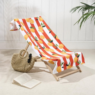 OHS Oranges Towel Bath Quick Dry Summer Travel Microfibre Absorbent Swim from B&Q