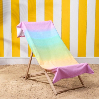 OHS Ombre Towel Bath Quick Dry Summer Travel Microfibre Absorbent Swim from B&Q