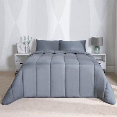 OHS Coverless 10.5 Tog Duvet & PillowcaseCharcoal GreySingle from B&Q