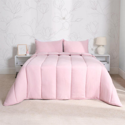 OHS Coverless 10.5 Tog Duvet & PillowcaseBlush PinkDouble from B&Q