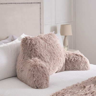OHS Fluffy Fleece Reading Cushion Pillow With Arms Lumbar Chair Support from B&Q