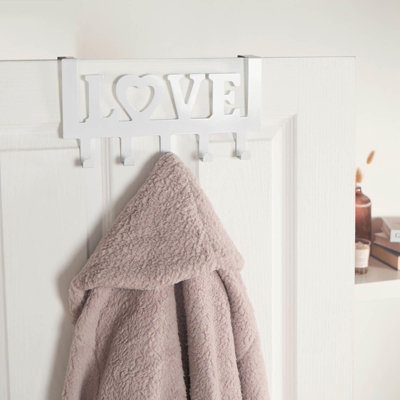 OHS Over Door 5 Hook Clothes Coat Hanger Love Organiser Space Saving Home Decor Rail from B&Q