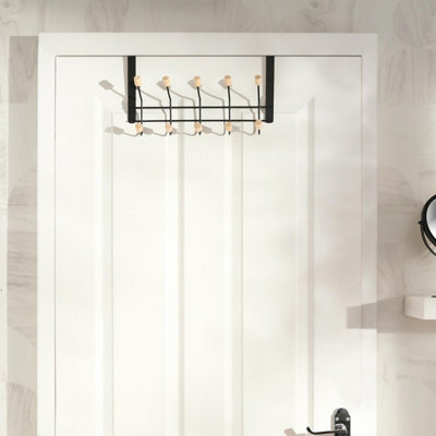 OHS Over Door 10 Hooks Coat Hanger Wood Organiser Space Saving Home Storage Rail from B&Q