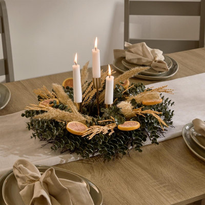 Ohs Dried Orange Artificial Wreath Flower Foliage Wedding Home Decor from B&Q
