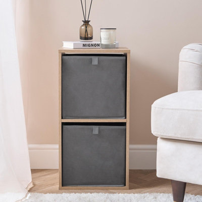 OHS Pair Of 2 Matte Velvet Cube Storage Boxes from B&Q
