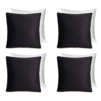 OHS 4 Pack Matte Velvet Piped Filled Cushion CoversMono45 X 45Cm from B&Q