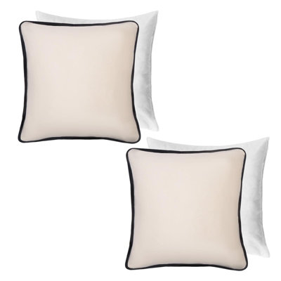 OHS 2 Pack Matte Velvet Piped Filled Cushion CoversCream45 X 45Cm from B&Q