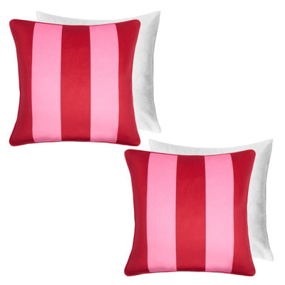OHS 2 Pack Stripe Filled Cushion CoverRed/pink45 X 45Cm from B&Q