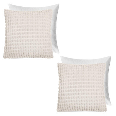 OHS 2 Pack Bobble Filled Cushion Cover Cream45 X 45Cm from B&Q