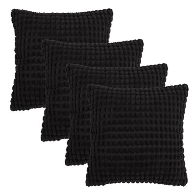 OHS 4 Pack Bobble Cushion Cover Black45 X 45Cm from B&Q