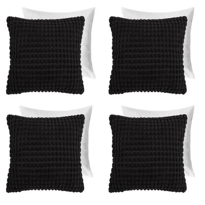 OHS 4 Pack Bobble Filled Cushion Cover Black45 X 45Cm from B&Q