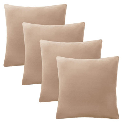 OHS 4 Pack Matte Velvet Cushion CoversNatural45 X 45Cm from B&Q