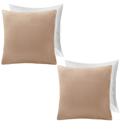 OHS 2 Pack Matte Velvet Filled Cushion CoversNatural45 X 45Cm from B&Q