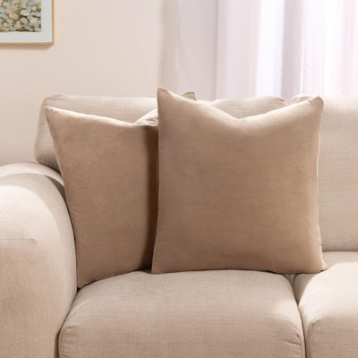 OHS 4 Pack Matte Velvet Filled Cushion CoversNatural45 X 45Cm from B&Q