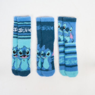 Ohs 3 Pair Stitch Fluffy Warm Fleece Bed Socks