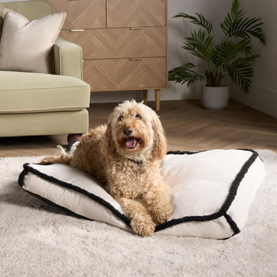 OHS Sherpa Bind Pet Bed Dog Puppy Comfy Mat Cushion Washable FleeceCreamLarge from B&Q