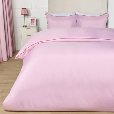 OHS Luxury Duvet Cover Set Piped Edge Soft Quilt Pillowcase Bedding from B&Q