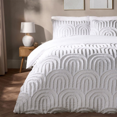 OHS Luxury Duvet Cover Set Quilt Bedding Pillowcase Bed Tufted Arch from B&Q