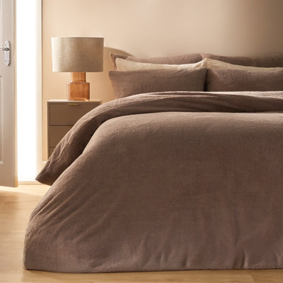 Ohs Teddy Duvet Cover With Pillow Case Bedding SetMinkDouble from B&Q