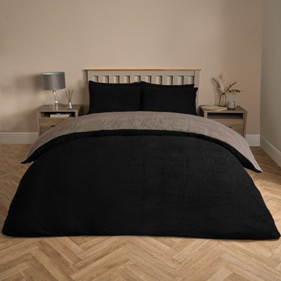 OHS Reversible Teddy Duvet Cover With Pillowcase from B&Q