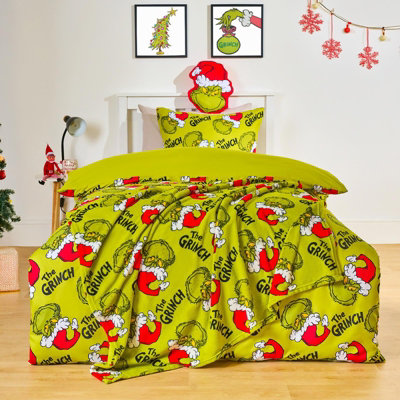 Ohs Xmas Grinch Bedding Set Novelty Duvet Cover With PillowcaseSingle from B&Q