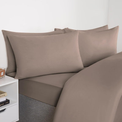 Ohs Ultra Soft Microfibre Plain Fitted Bed SheetMinkSuperking from B&Q
