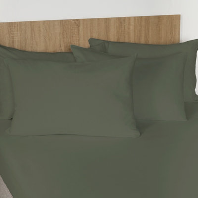 Ohs 2 Pack Brushed Cotton Soft Fleece Housewife PillowcasesWoodland Green from B&Q