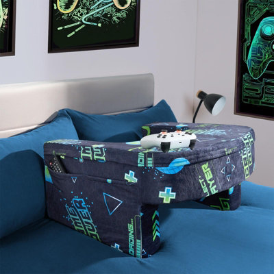 OHS Gaming Print Laptop Cushion Armrest Soft Foam Reading PillowDark Navy from B&Q