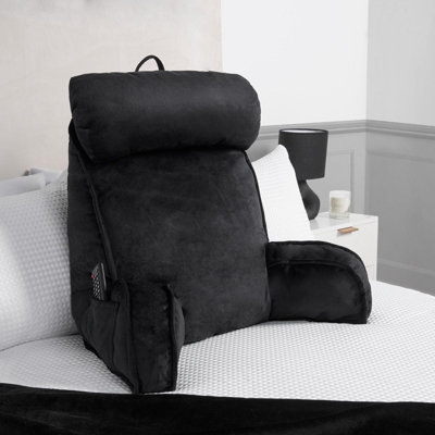 OHS Cuddle Cushion Back Lumbar Support Head Rest Bed Reading Pillow PlumpBlack from B&Q