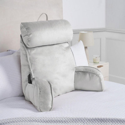 OHS Cuddle Cushion Back Lumbar Support Head Rest Bed Reading Pillow PlumpSilver from B&Q