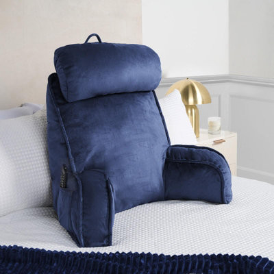 OHS Cuddle Cushion Back Lumbar Support Head Rest Bed Reading Pillow PlumpNavy from B&Q