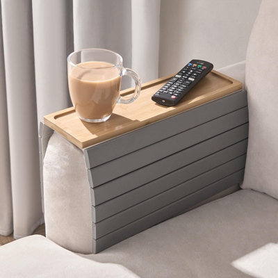 Ohs Bamboo Sofa Tray Couch Armrest Decorative Drink Holder Organiser from B&Q