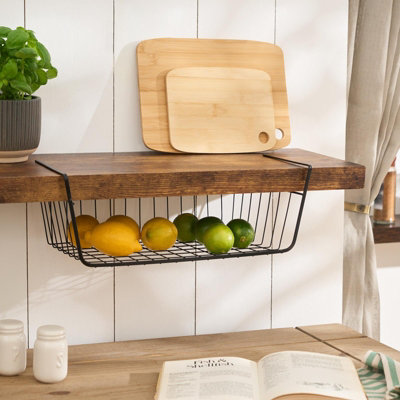 Ohs Unisex Black Wire Under Shelf Fruit Basket Kitchen Storage Organiser In - Image 3