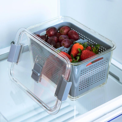 Ohs Food Storage Bpa Free Plastic Container With Lid Removable Basket from B&Q
