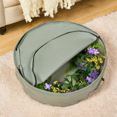 Ohs Unisex Grey Wreath Storage Bag Xmas Decoration Holder Organiser In - Image 2