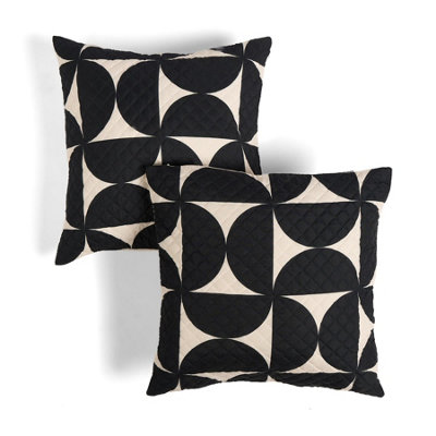 OHS 2 X Embossed Pinsonic Circular Quilted Cushion Covers from B&Q